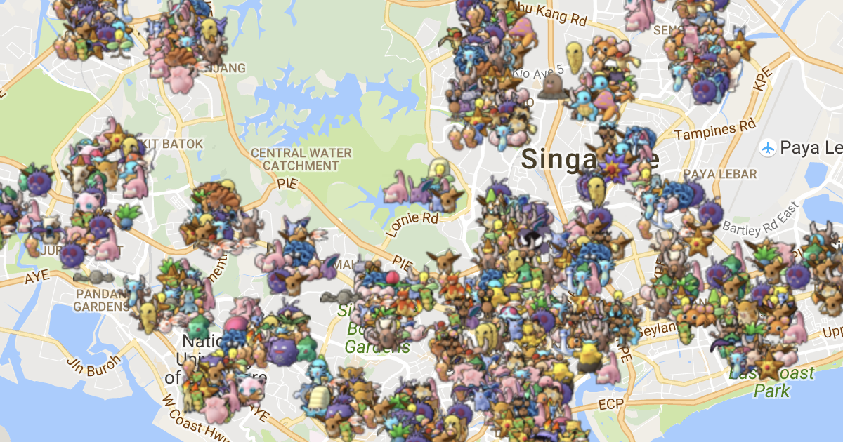 Sgpokemap Com Real Time Pokemon Go Map For Singapore